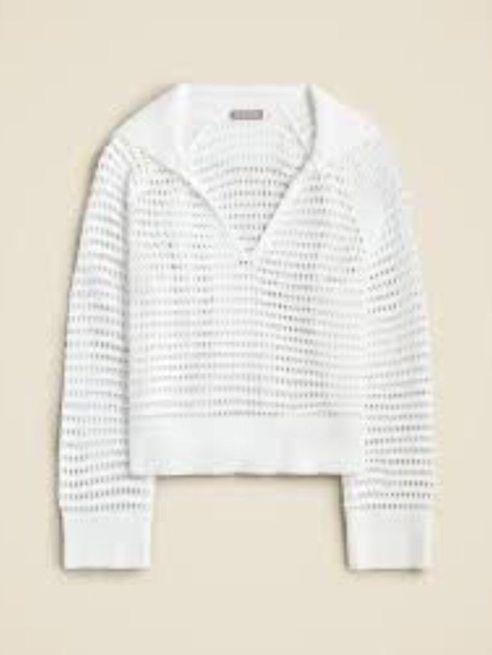 J Crew White Crochet Sailor Collar Sweater Size 2x NWT